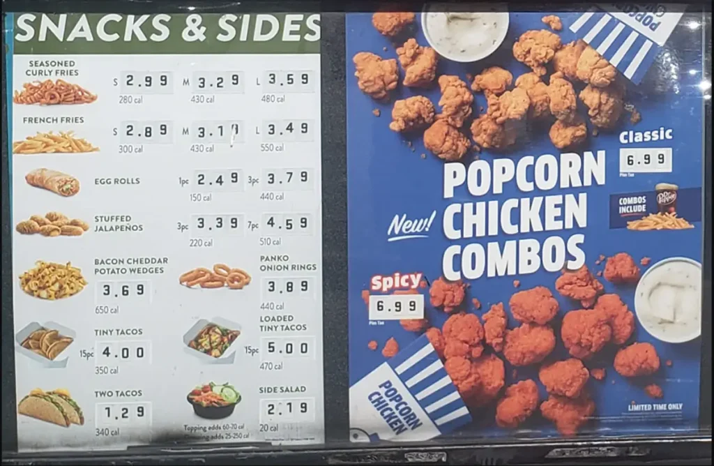 Jack in The Box Fries Sides Menu